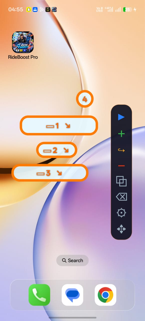 Ghost Mode configuration screen showing multi-target setup with numbered overlay positions